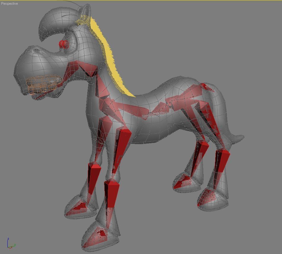 Cartoon Horse Rigged and Animated Low-poly 3D model_7