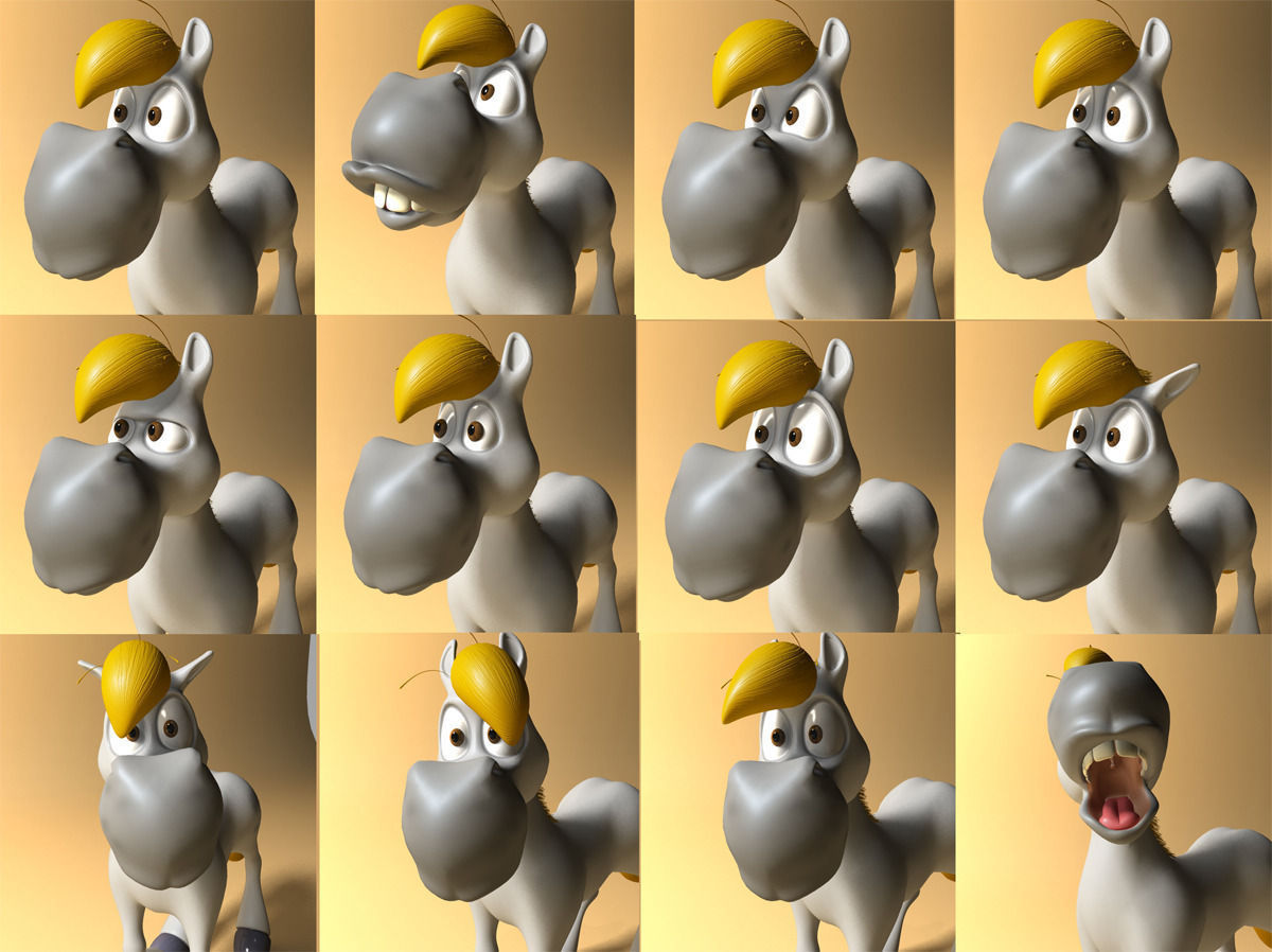 Cartoon Horse Rigged and Animated Low-poly 3D model_5