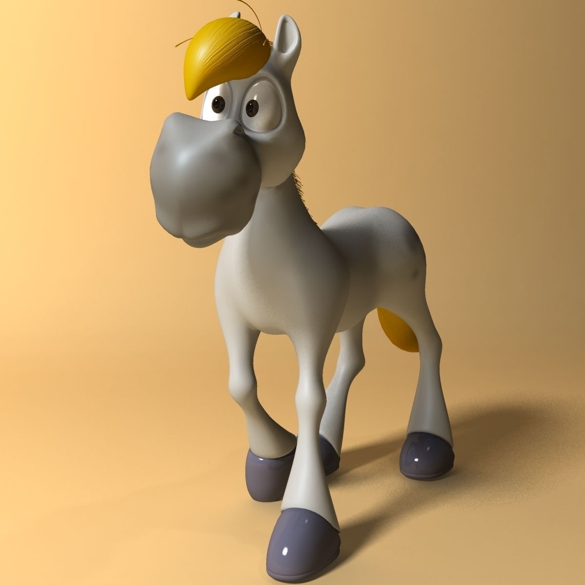Cartoon Horse Rigged and Animated Low-poly 3D model_3