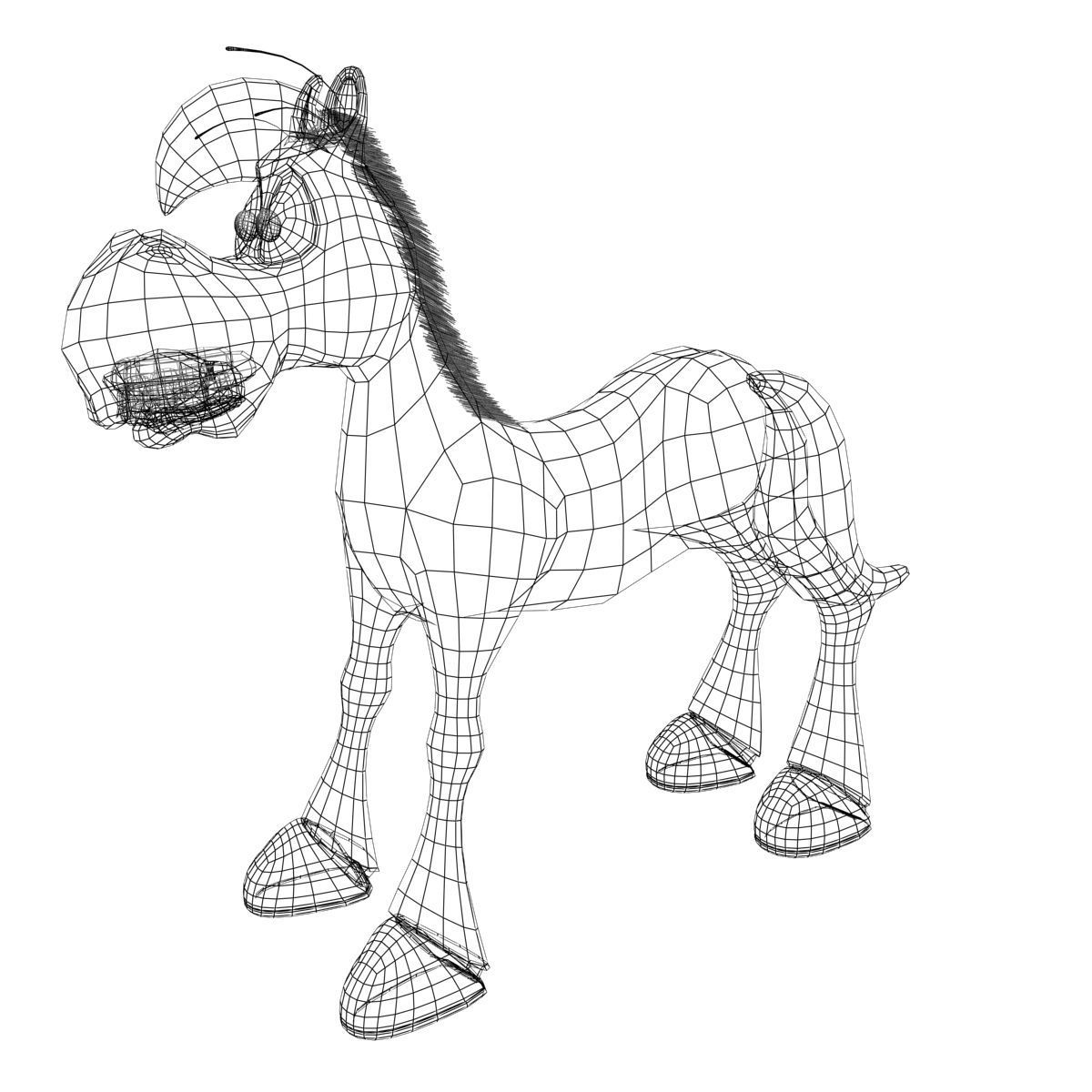Cartoon Horse Rigged and Animated Low-poly 3D model_9