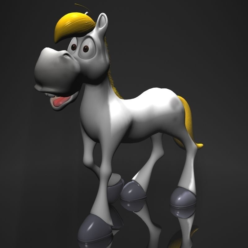 Cartoon Horse Rigged and Animated Low-poly 3D model_4