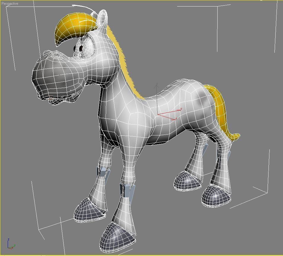 Cartoon Horse Rigged and Animated Low-poly 3D model_8