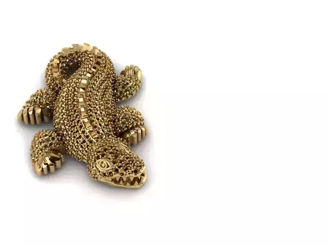 pendant gold crocodile figurine