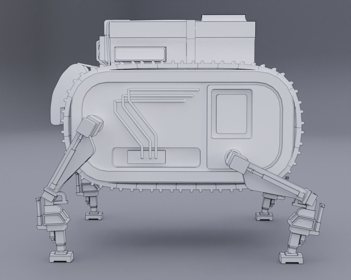 Robot Machine height-resolution Low-poly 3D model_3