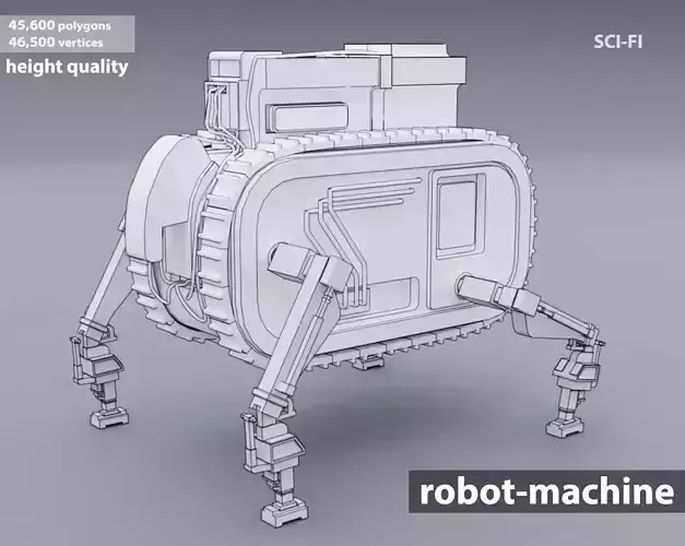 Robot Machine height-resolution Low-poly 3D model