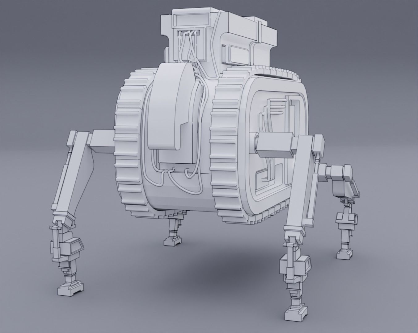 Robot Machine height-resolution Low-poly 3D model_1