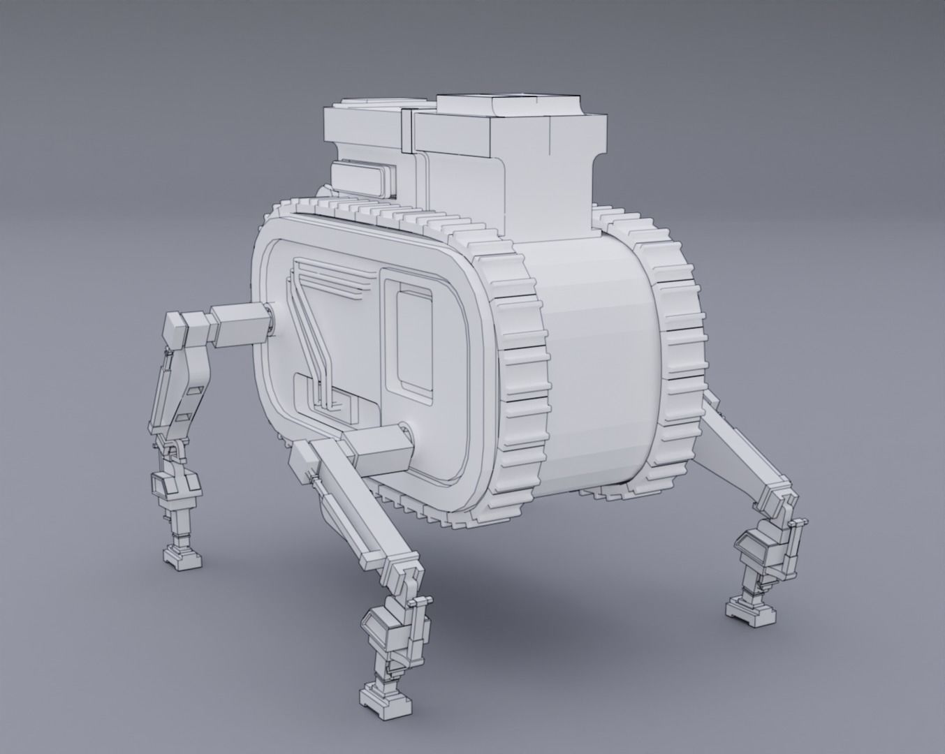 Robot Machine height-resolution Low-poly 3D model_2