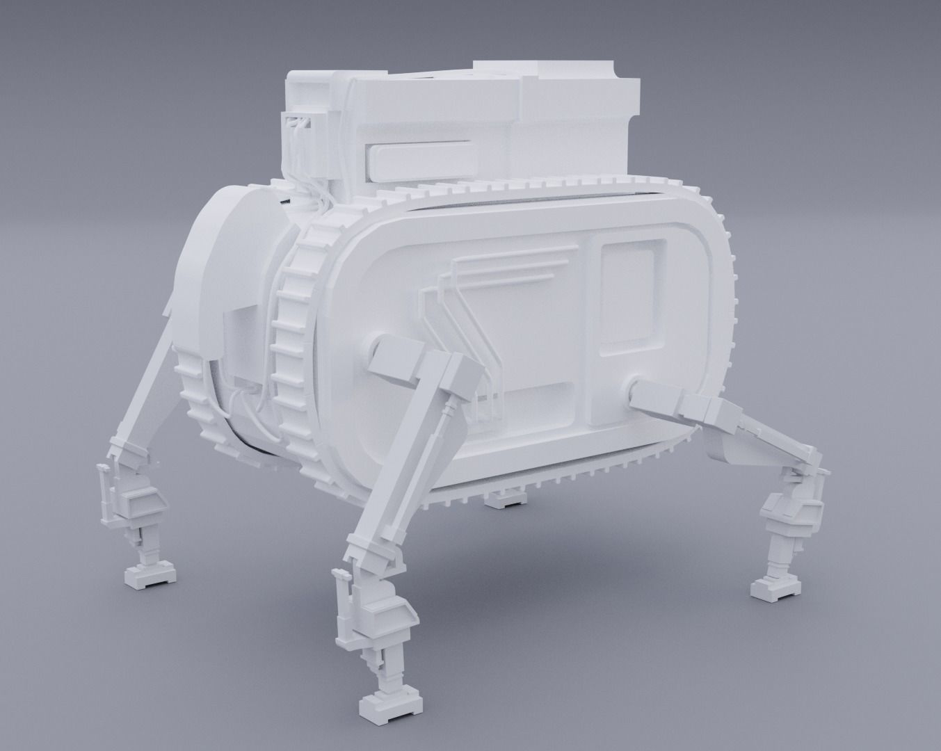 Robot Machine height-resolution Low-poly 3D model_4