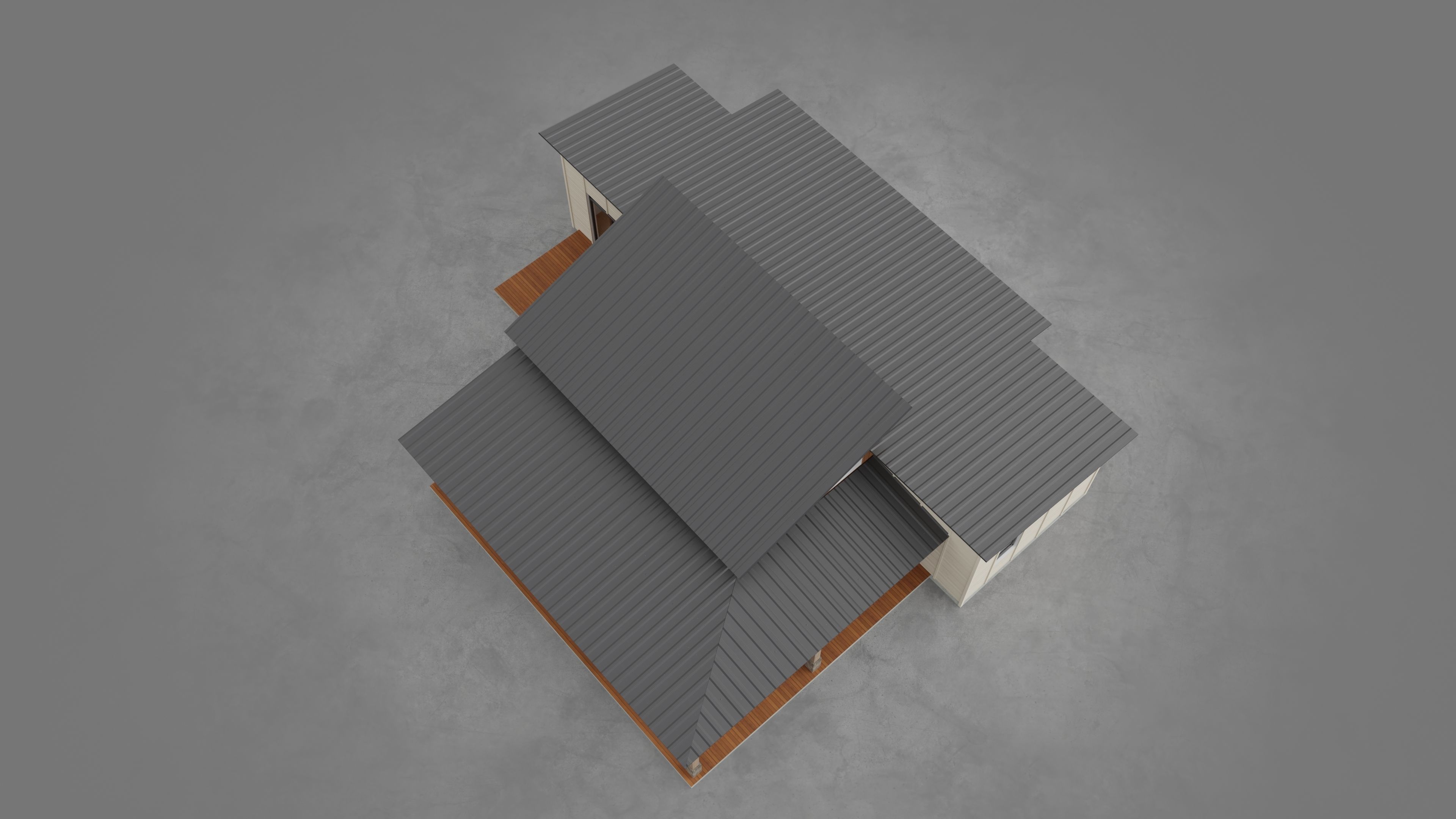 House with interior walls M2 Low-poly 3D model_5
