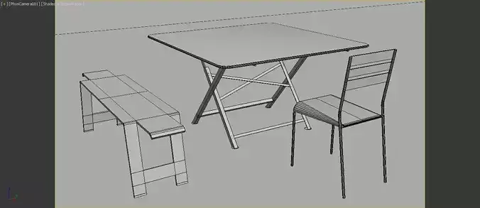 garden  table Low-poly 3D model