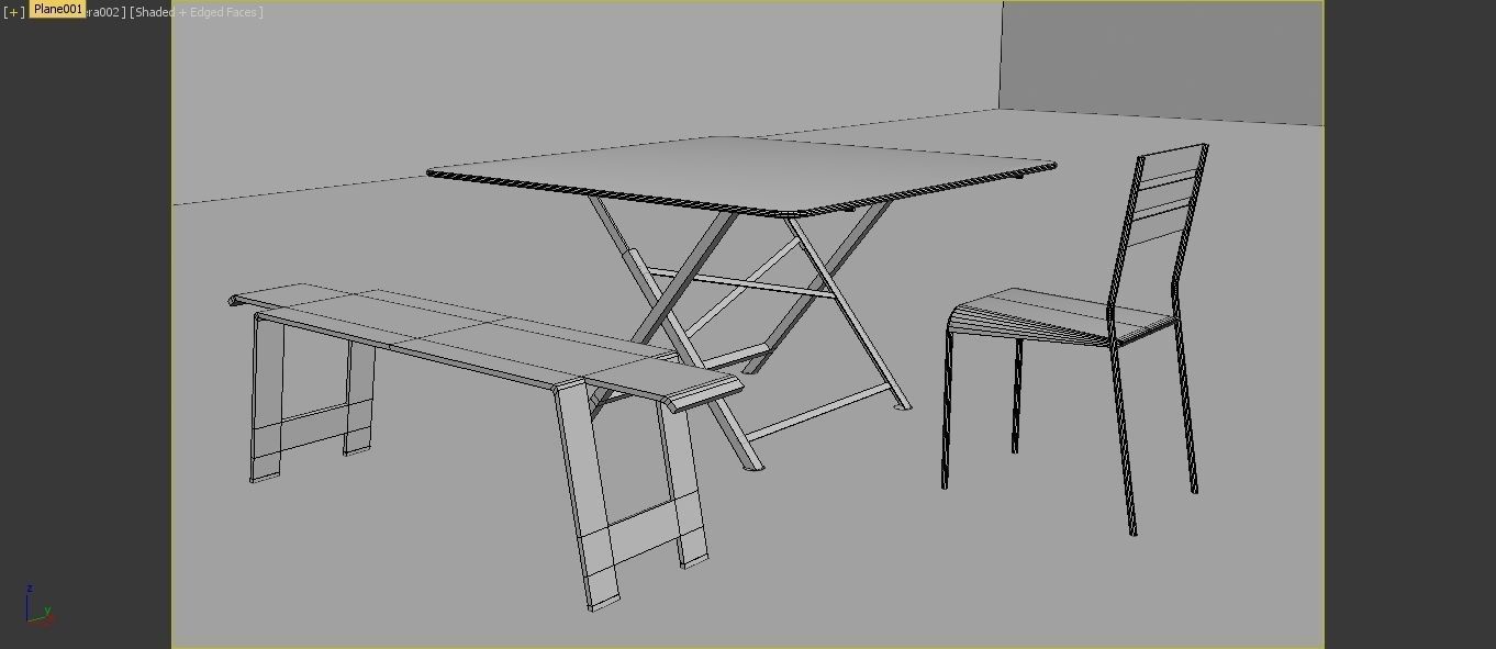 garden  table Low-poly 3D model_3