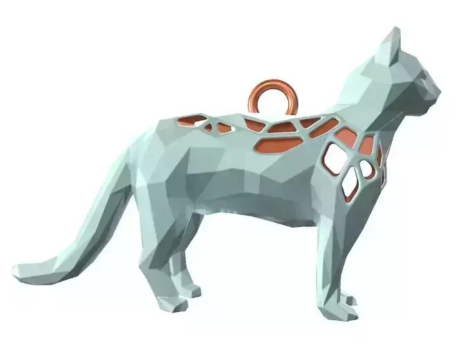 Animal Charm Cat Pendant 3D print model