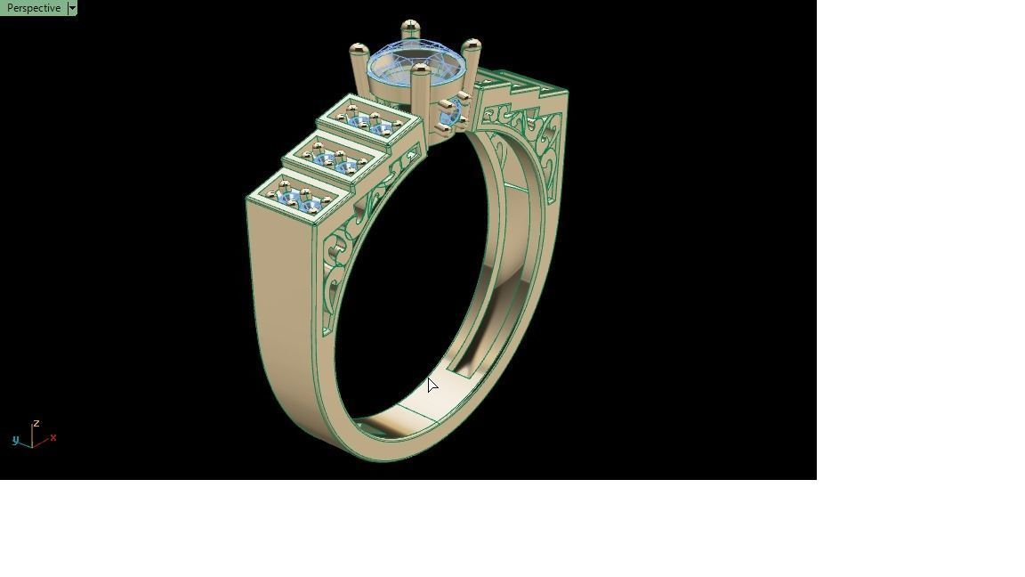 solitaire wedding ring  3D print model_5
