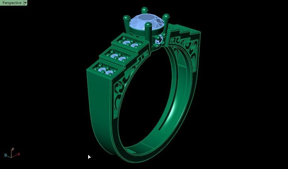 solitaire wedding ring  3D print model_15