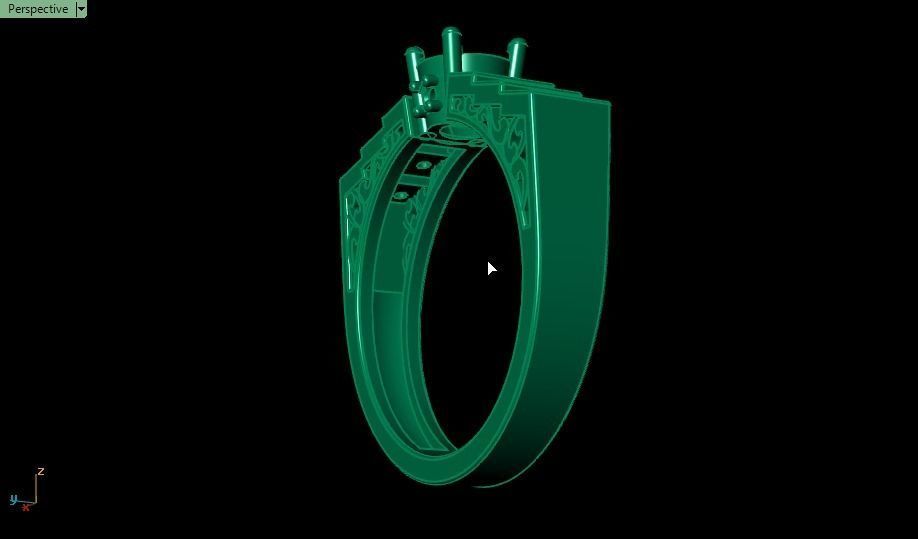 solitaire wedding ring  3D print model_11