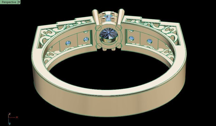 solitaire wedding ring  3D print model_6