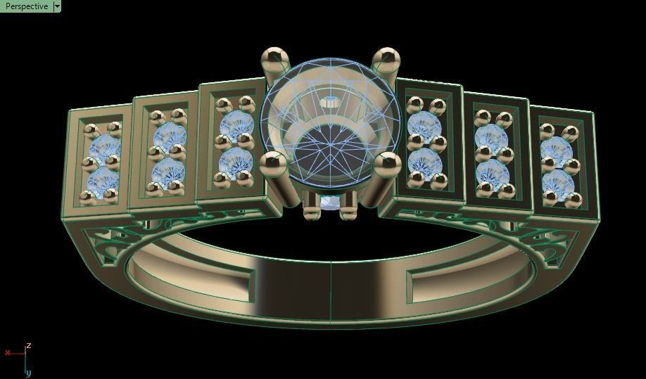 solitaire wedding ring  3D print model_7