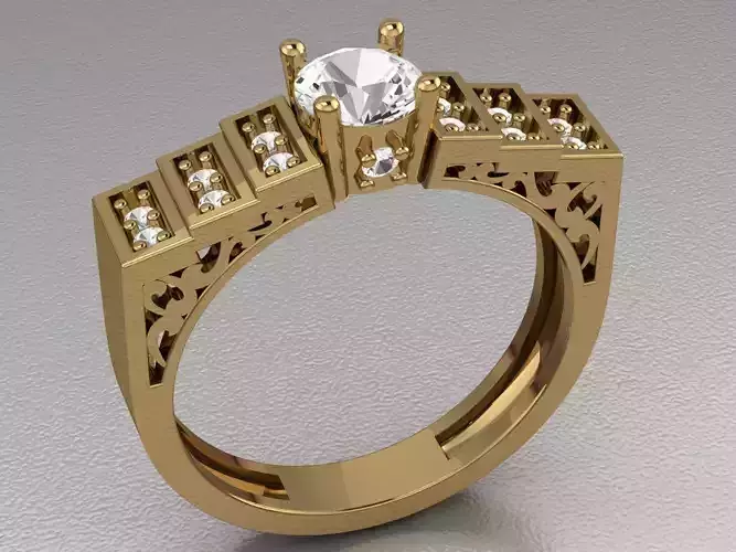 solitaire wedding ring  3D print model