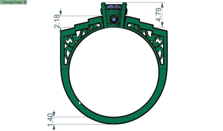 solitaire wedding ring  3D print model_14