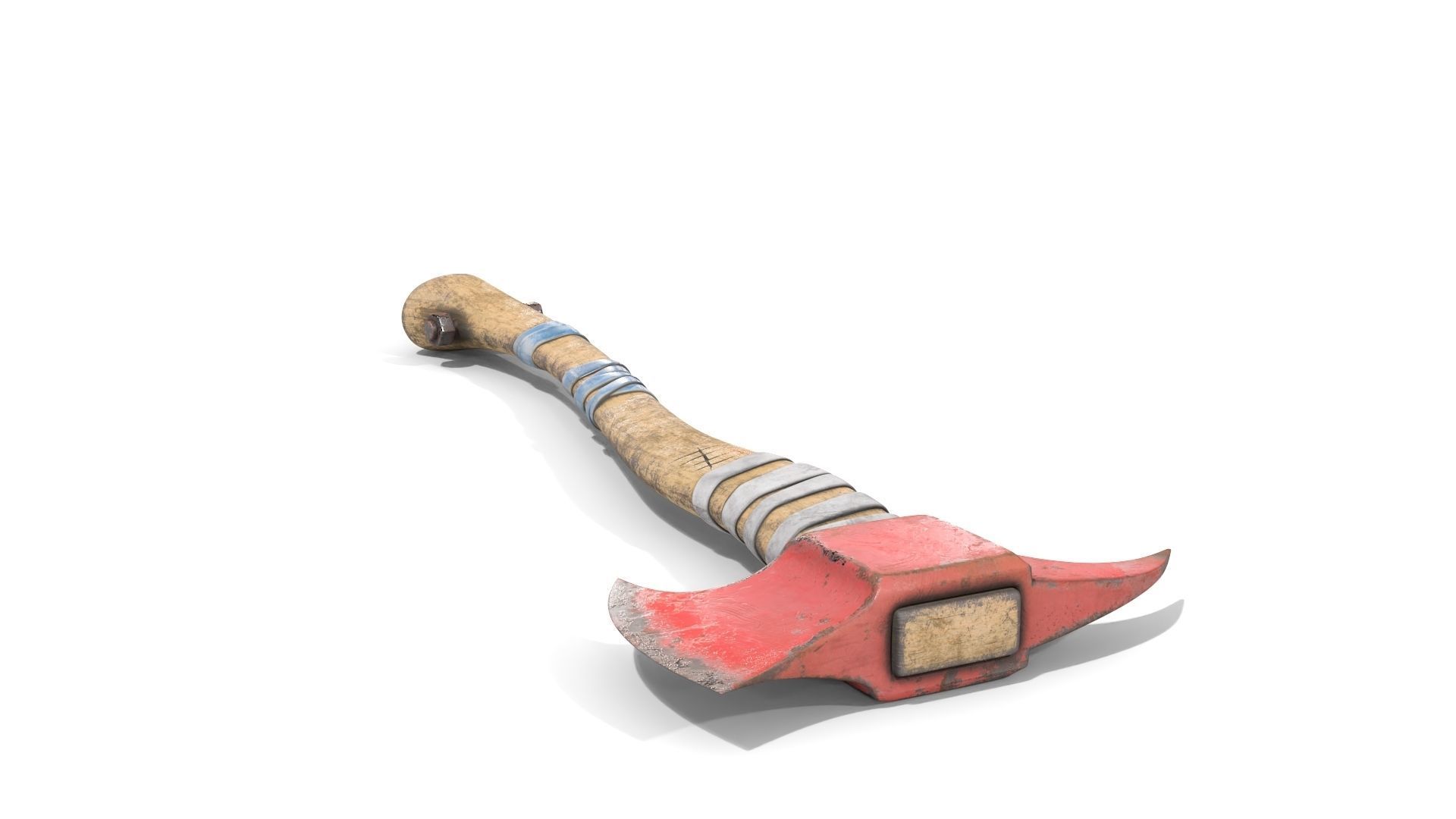 Fire Axe Low-poly 3D model_5