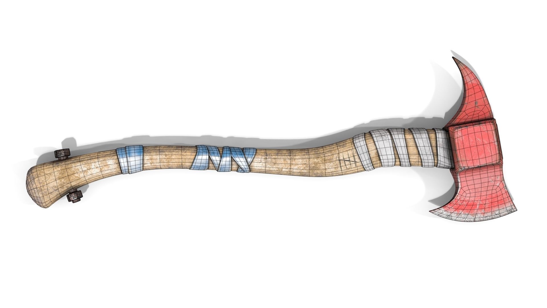 Fire Axe Low-poly 3D model_14