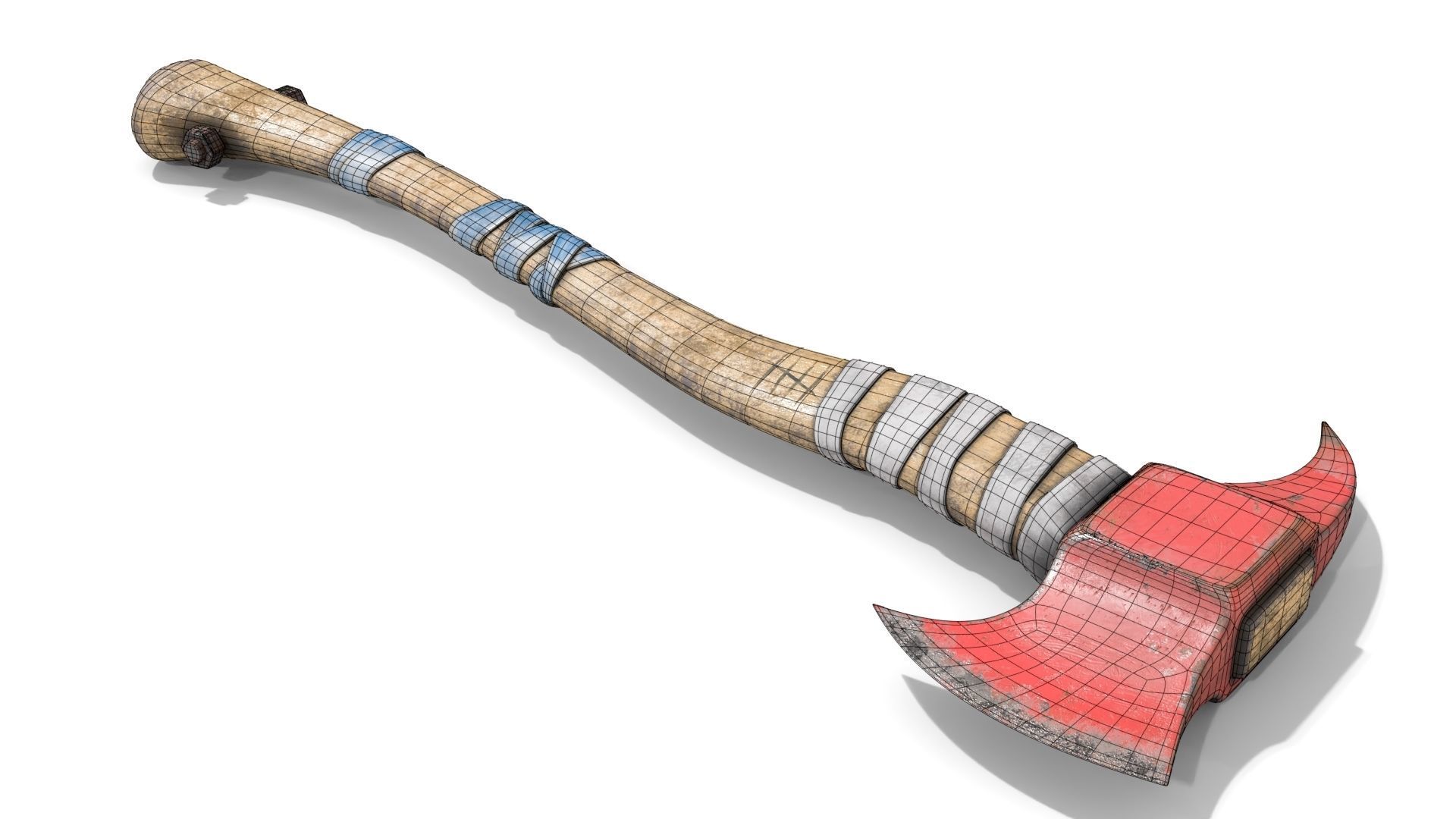 Fire Axe Low-poly 3D model_12