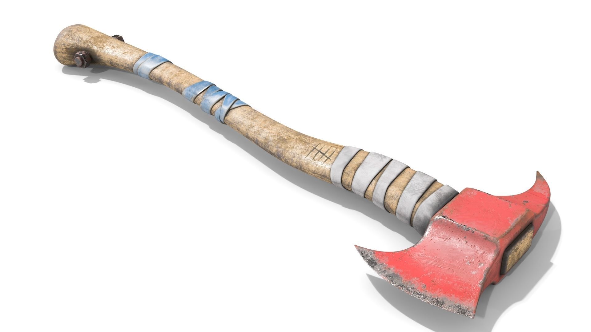 Fire Axe Low-poly 3D model_2
