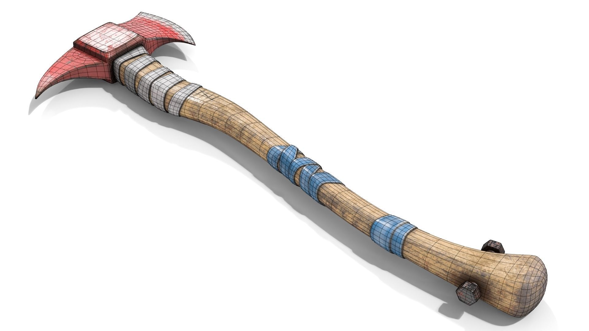 Fire Axe Low-poly 3D model_13