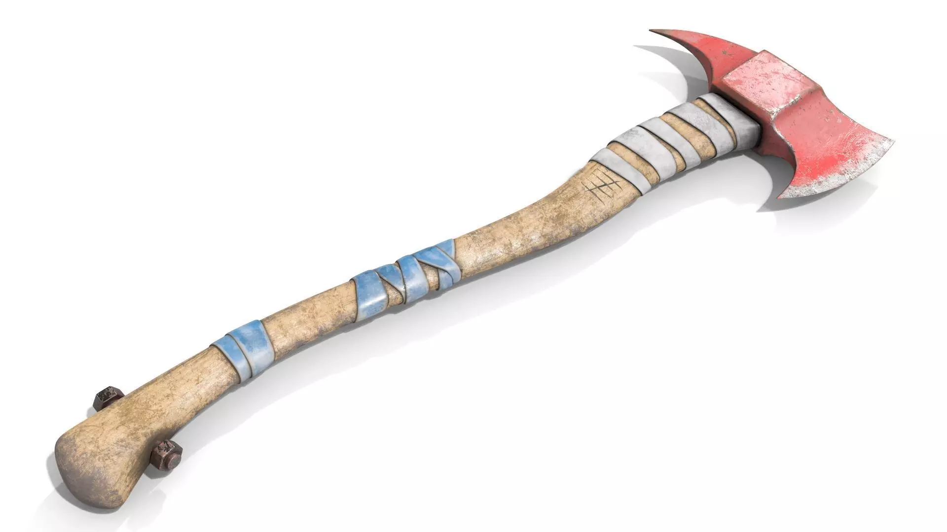 Fire Axe Low-poly 3D model_0
