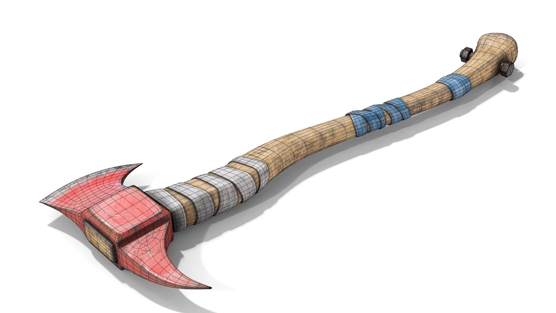 Fire Axe Low-poly 3D model_11