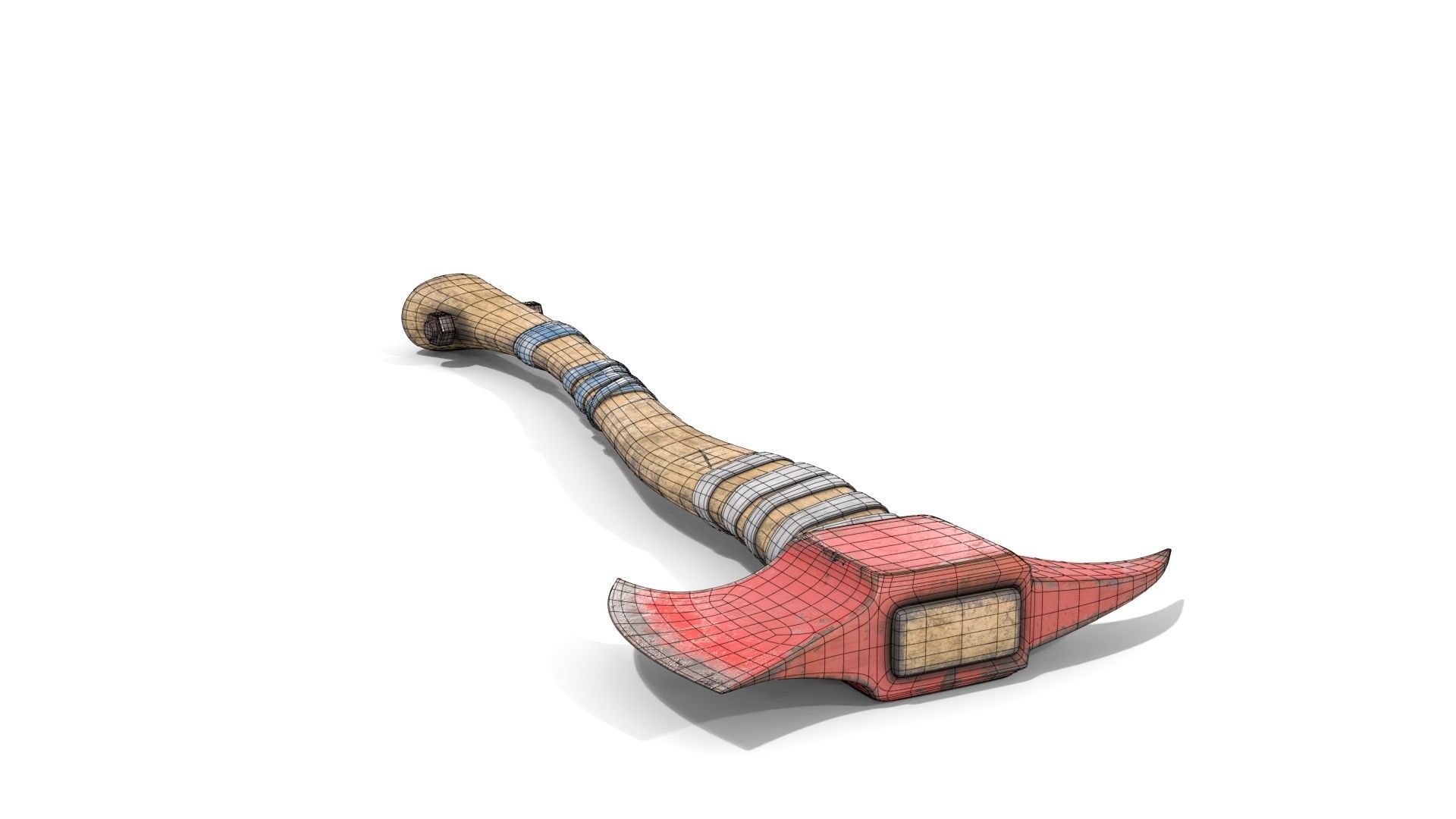 Fire Axe Low-poly 3D model_15