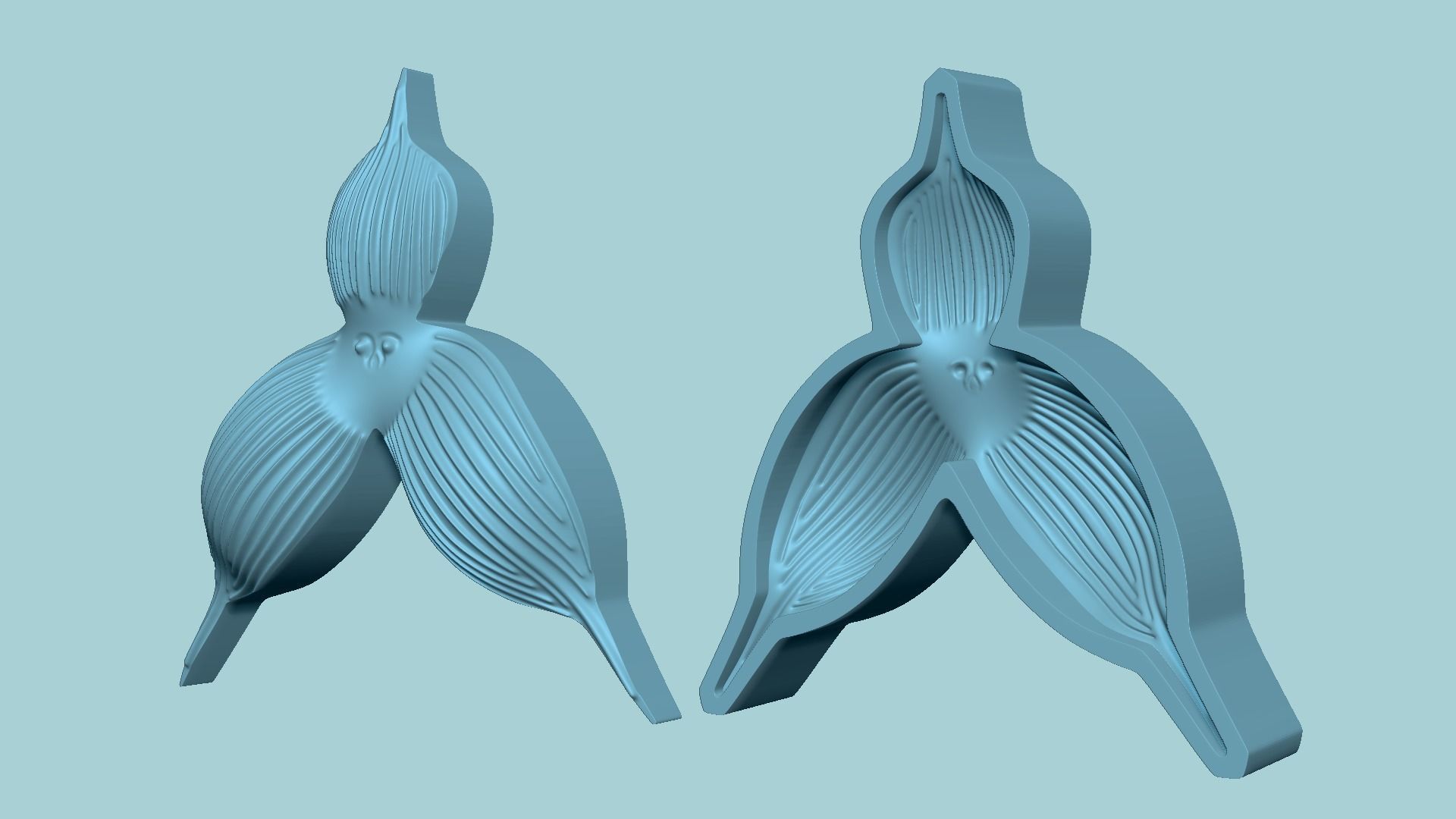 Monkey Orchid Flower - Molding - EVA Foam Craft STL 3D print model_5