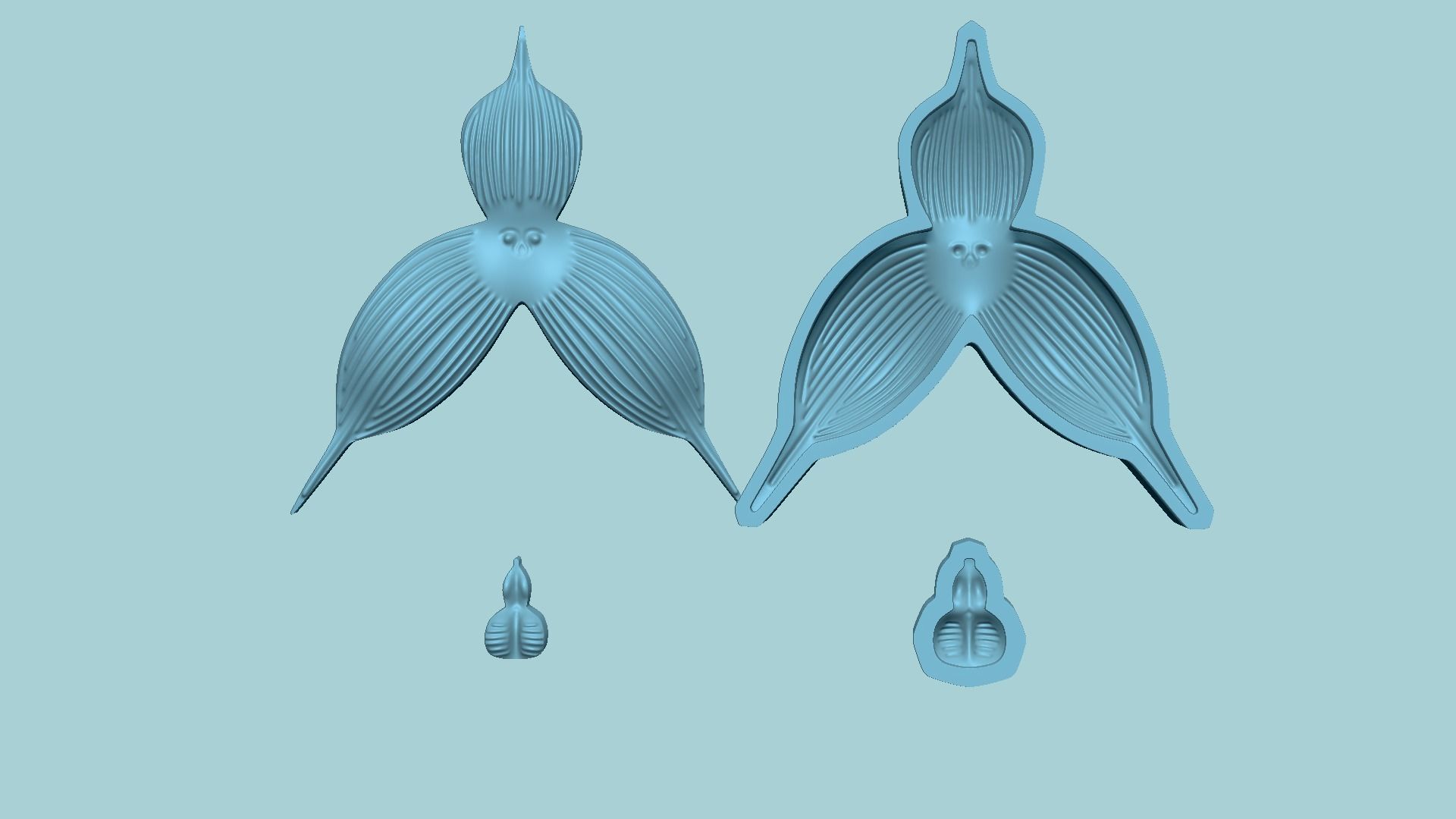 Monkey Orchid Flower - Molding - EVA Foam Craft STL 3D print model_8