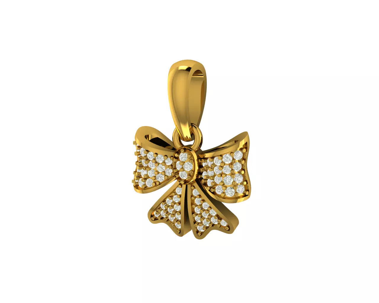 Bow pendent 3D print model_0