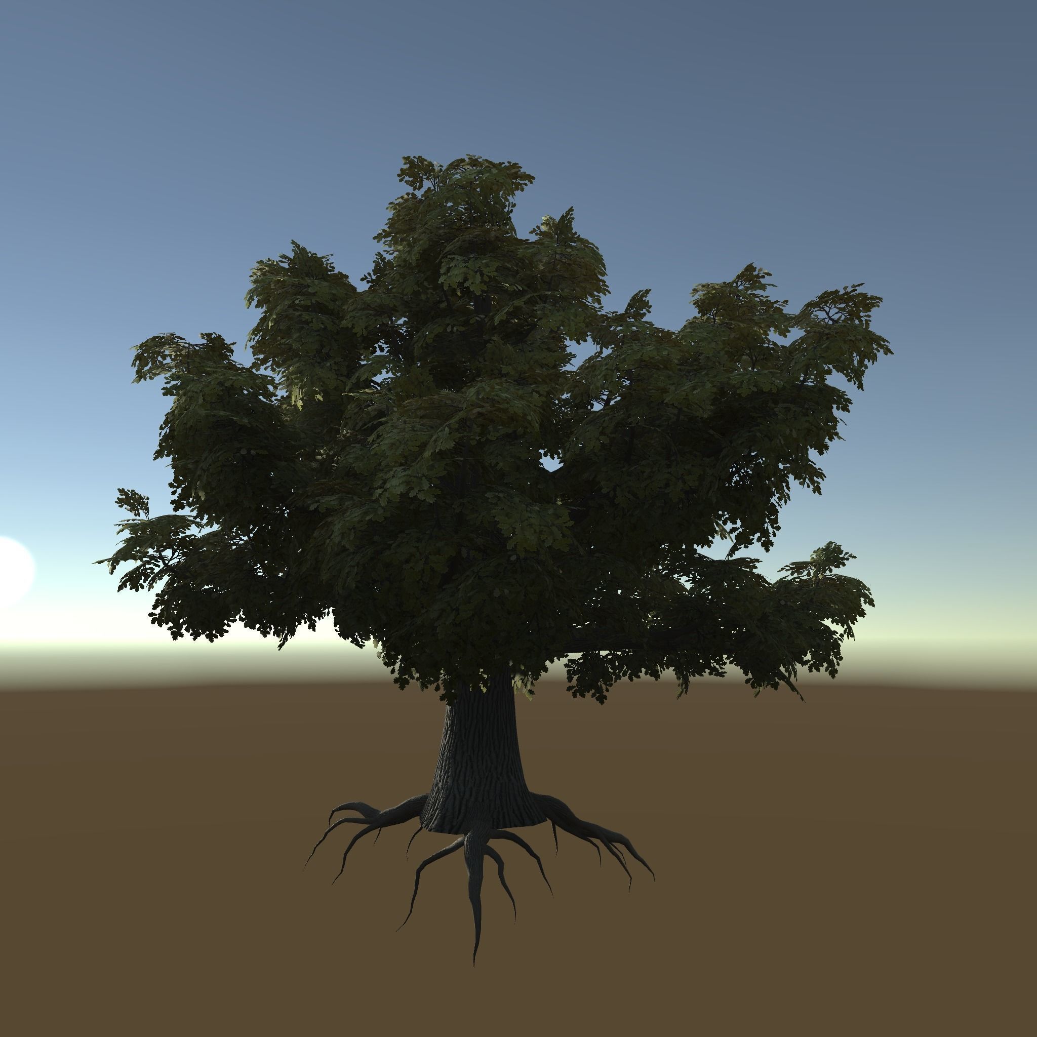 Game ready model old oak Low-poly 3D model_6