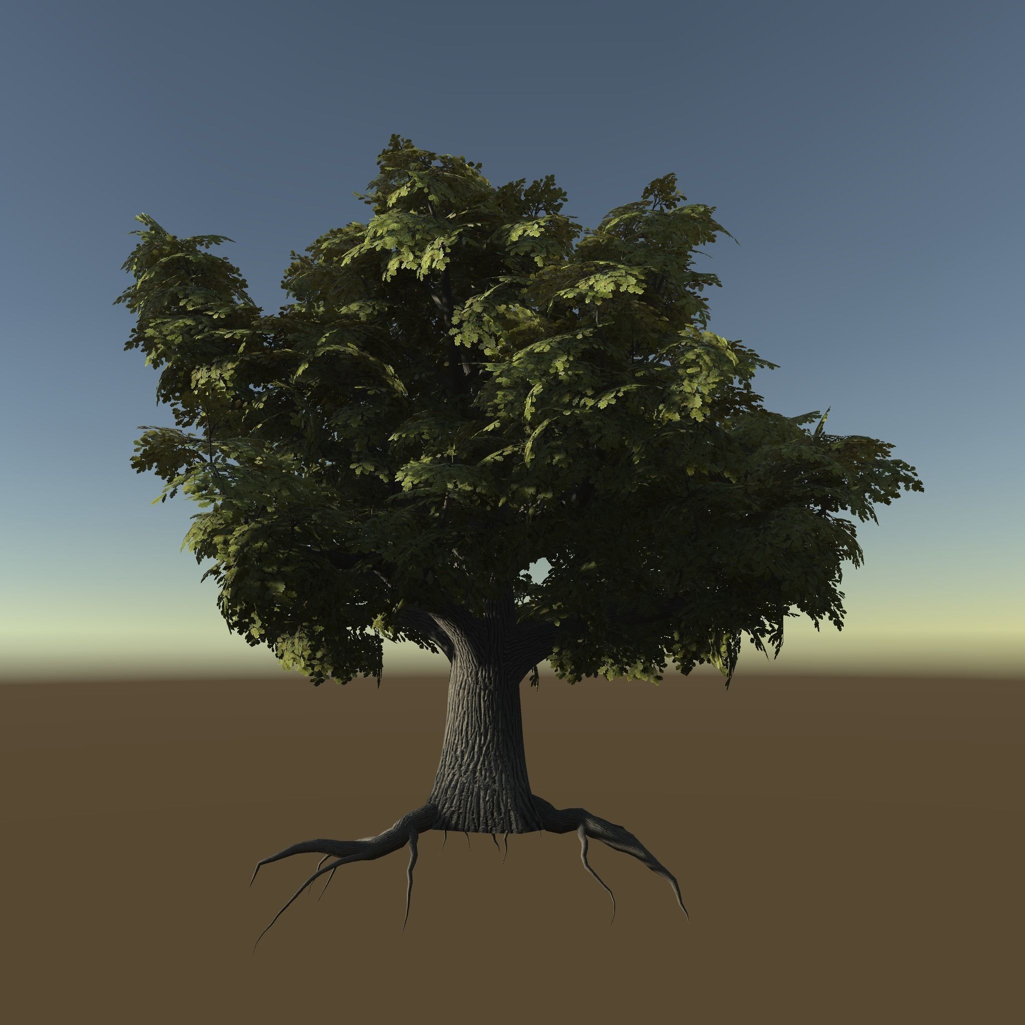 Game ready model old oak Low-poly 3D model_5