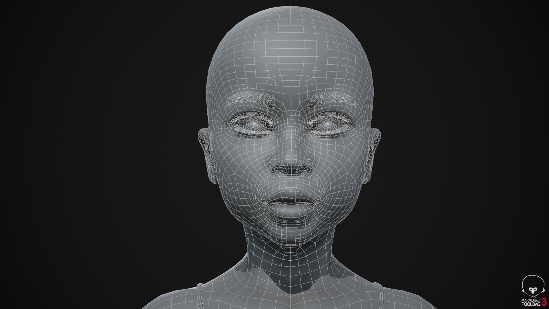 Little black girl Low-poly 3D model_26