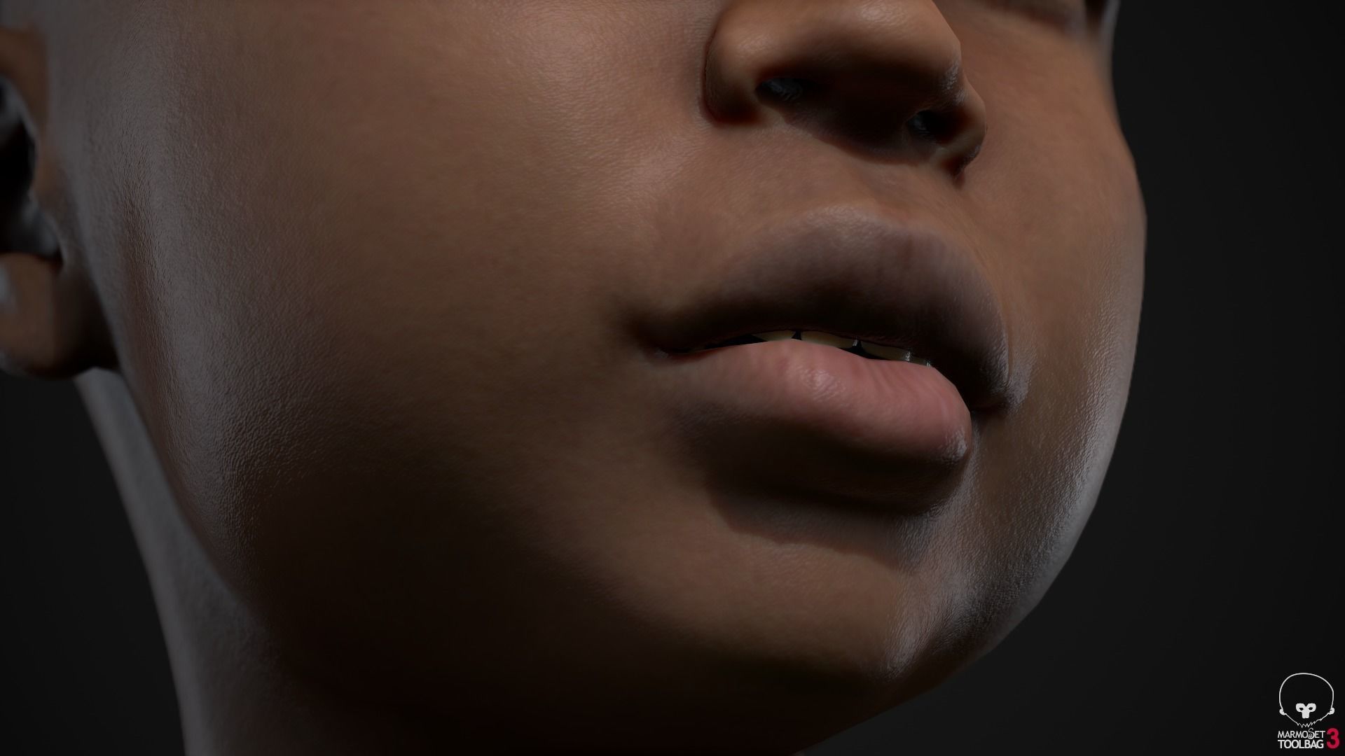 Little black girl Low-poly 3D model_17