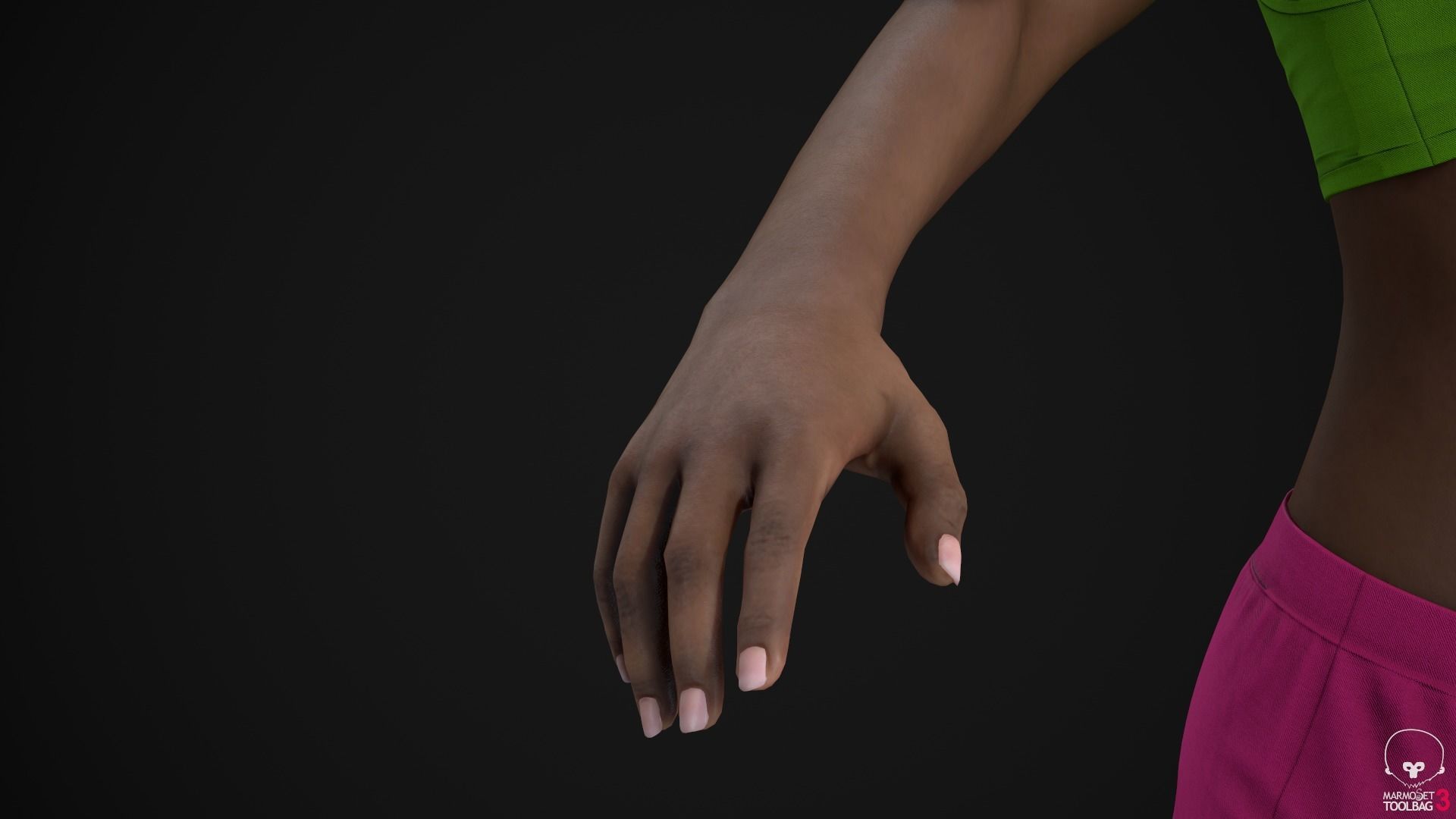 Little black girl Low-poly 3D model_22