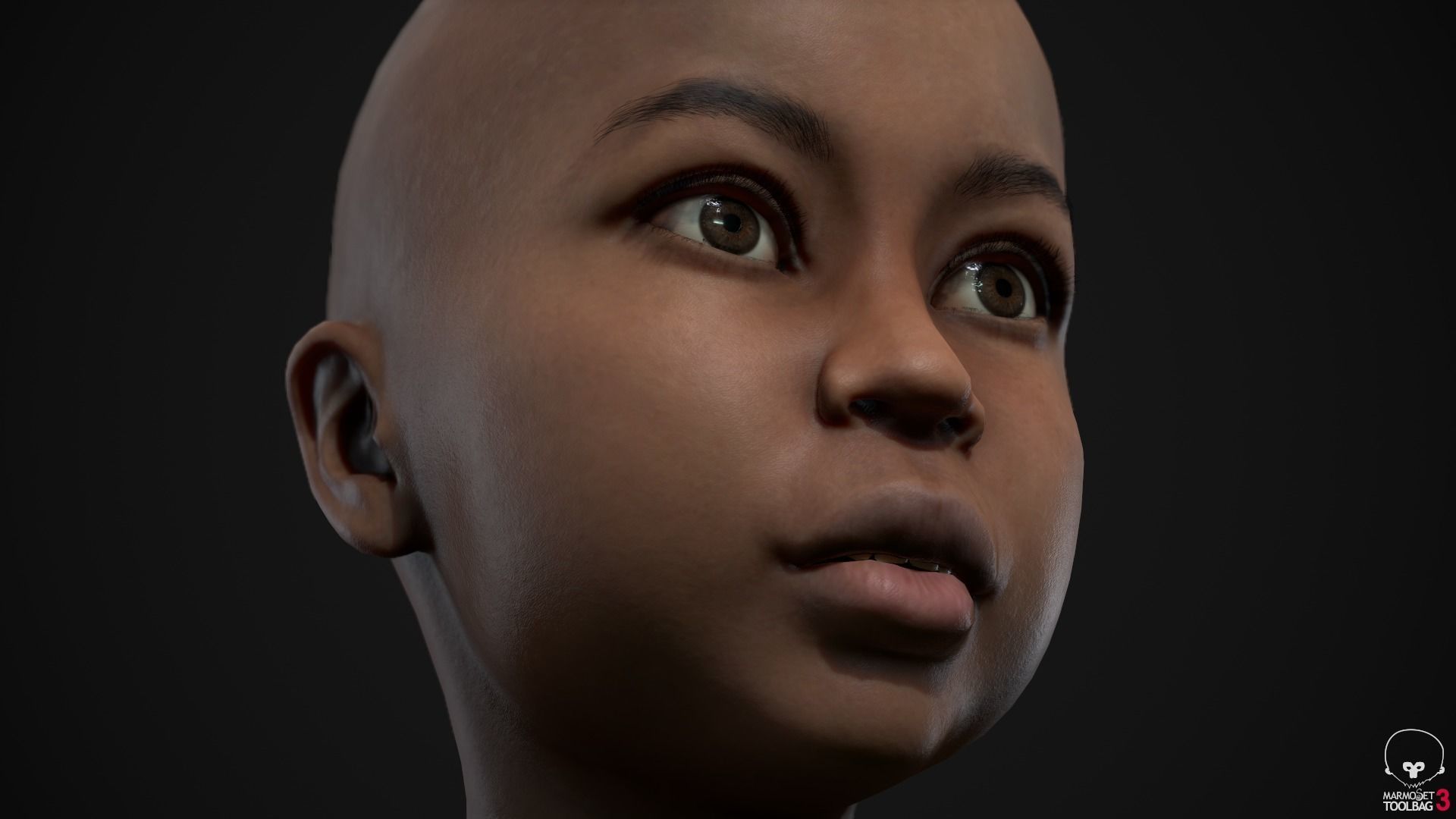 Little black girl Low-poly 3D model_16