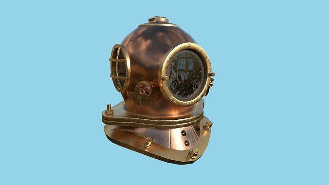 Diving Helmet 01 - Copper Bronze - Character Design Fashion Low-poly 3D model
