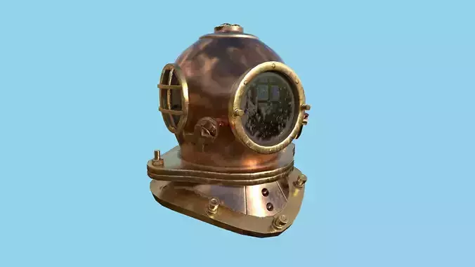 Diving Helmet 01 - Copper Bronze - Character Design Fashion Low-poly 3D model