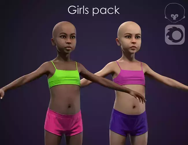 Little girls pack 3D Model Collection