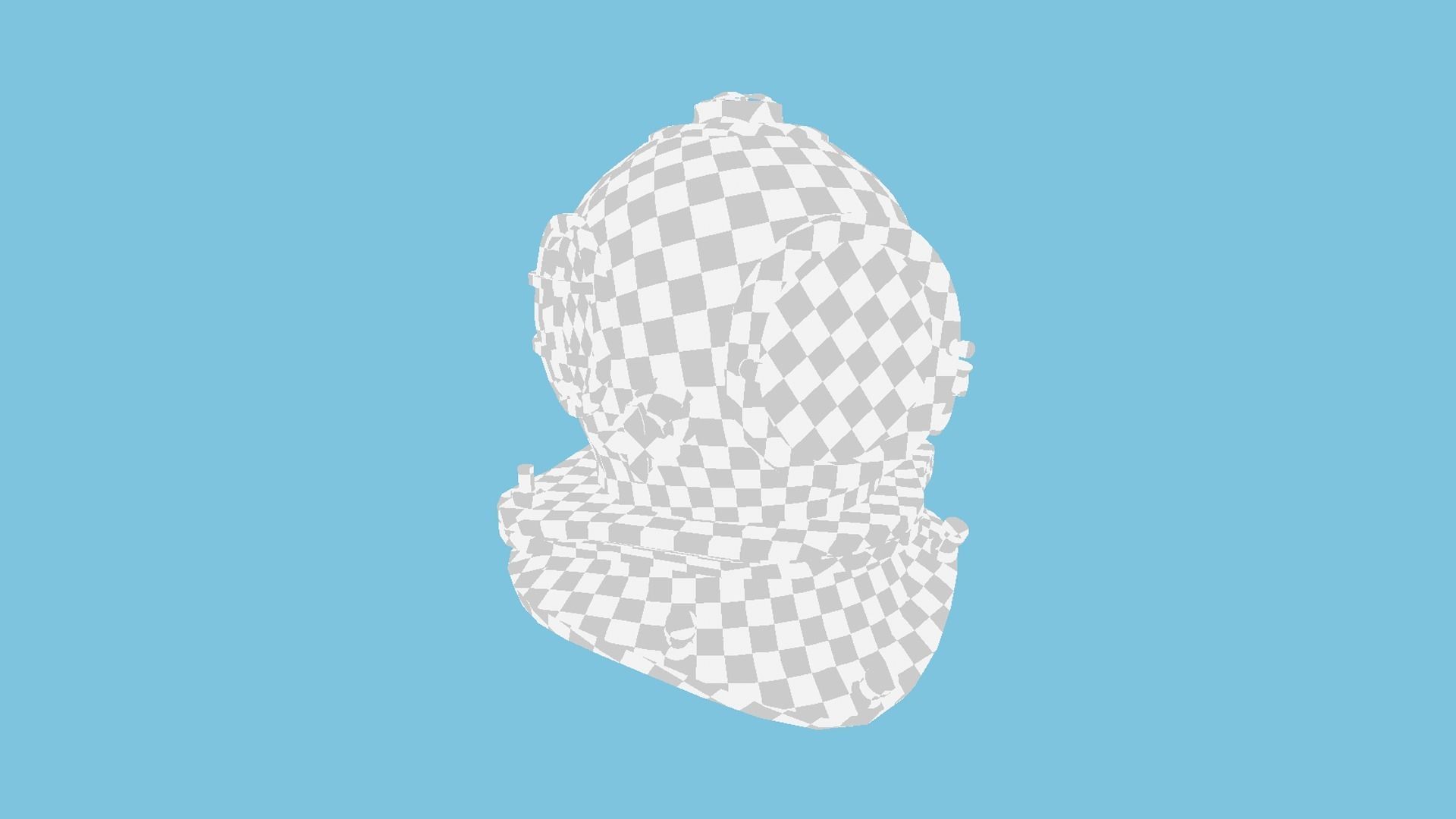 Diving Helmet 03 - Destroyed Rust - Character Design Fashion Low-poly 3D model_12