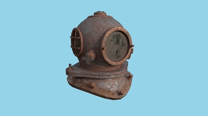 Diving Helmet 03 - Destroyed Rust - Character Design Fashion Low-poly 3D model