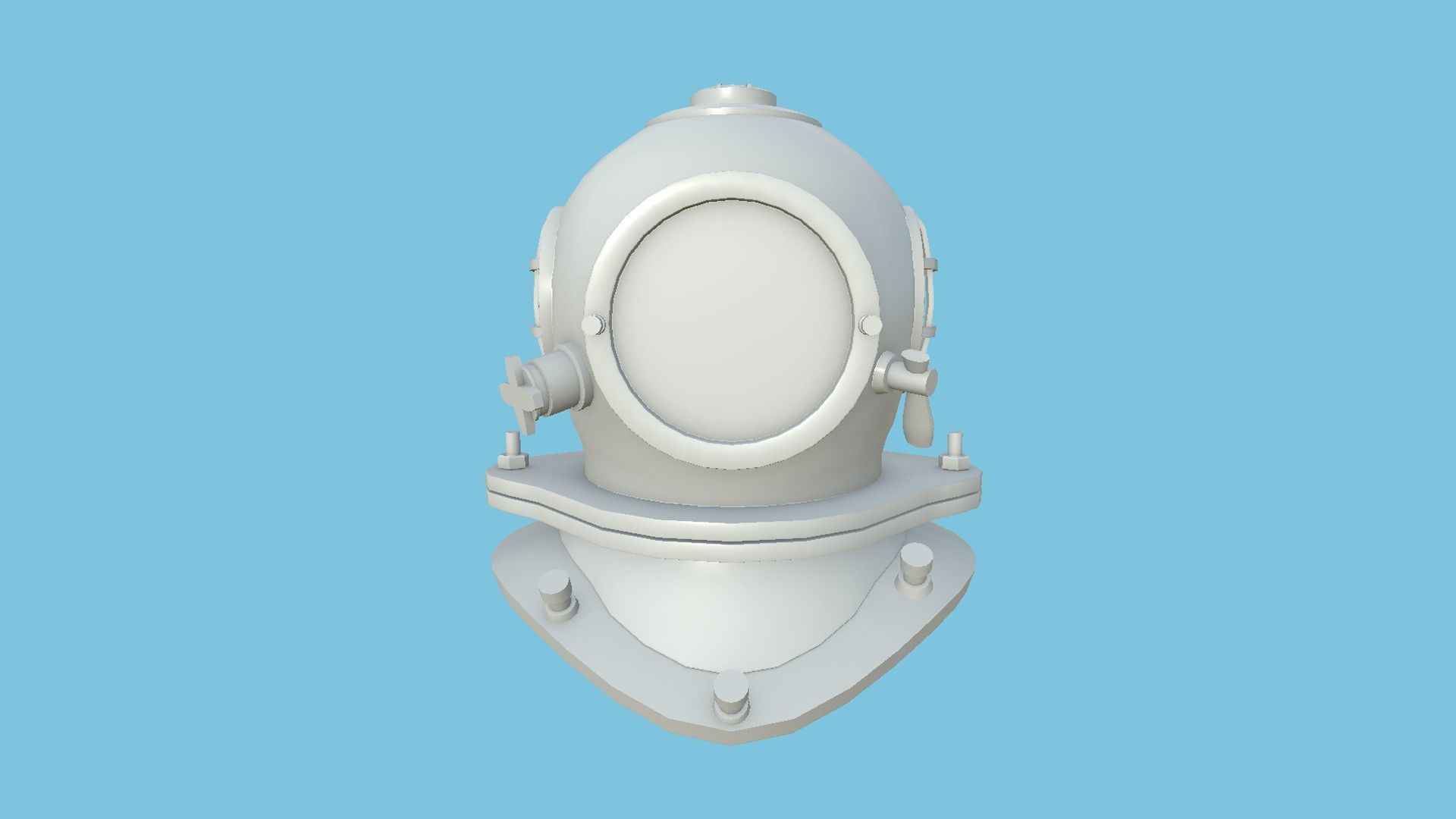 Diving Helmet 03 - Destroyed Rust - Character Design Fashion Low-poly 3D model_13