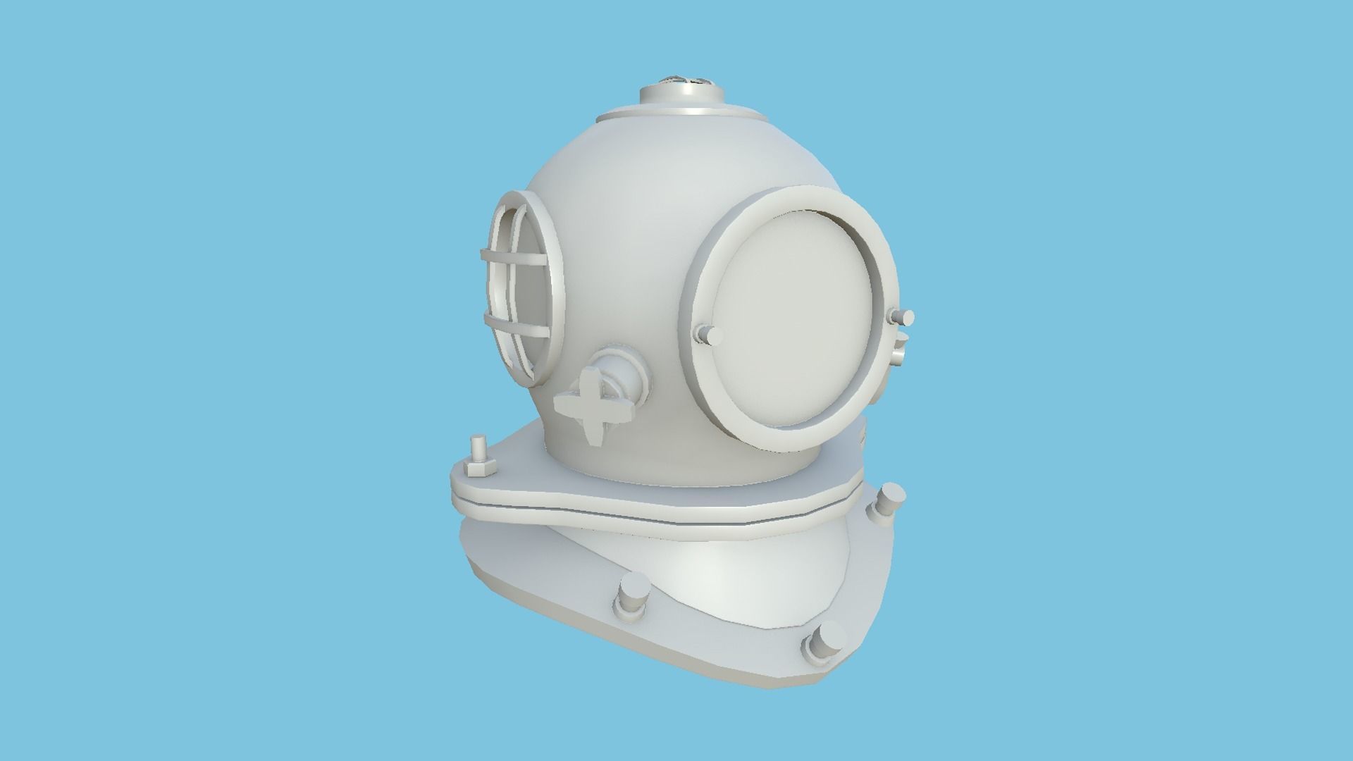 Diving Helmet 03 - Destroyed Rust - Character Design Fashion Low-poly 3D model_14