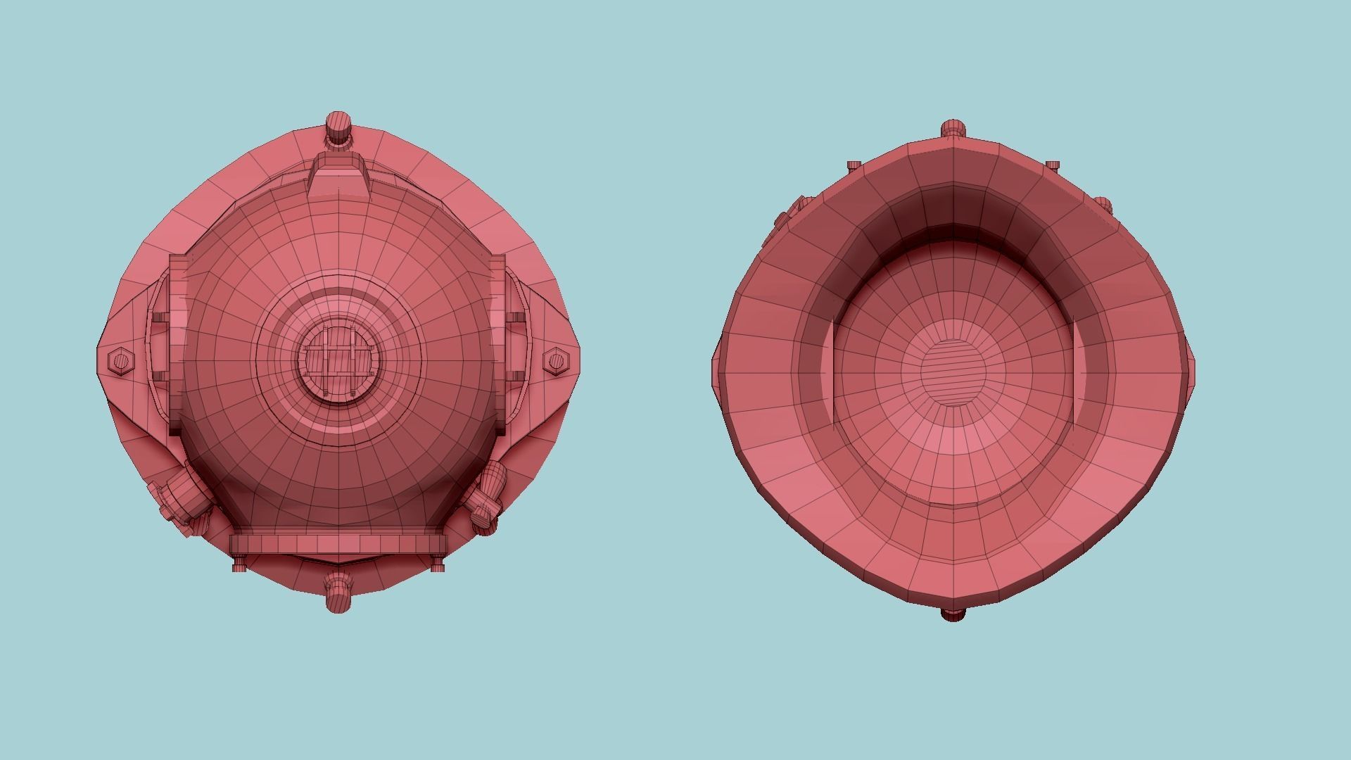 Diving Helmet 03 - Destroyed Rust - Character Design Fashion Low-poly 3D model_10