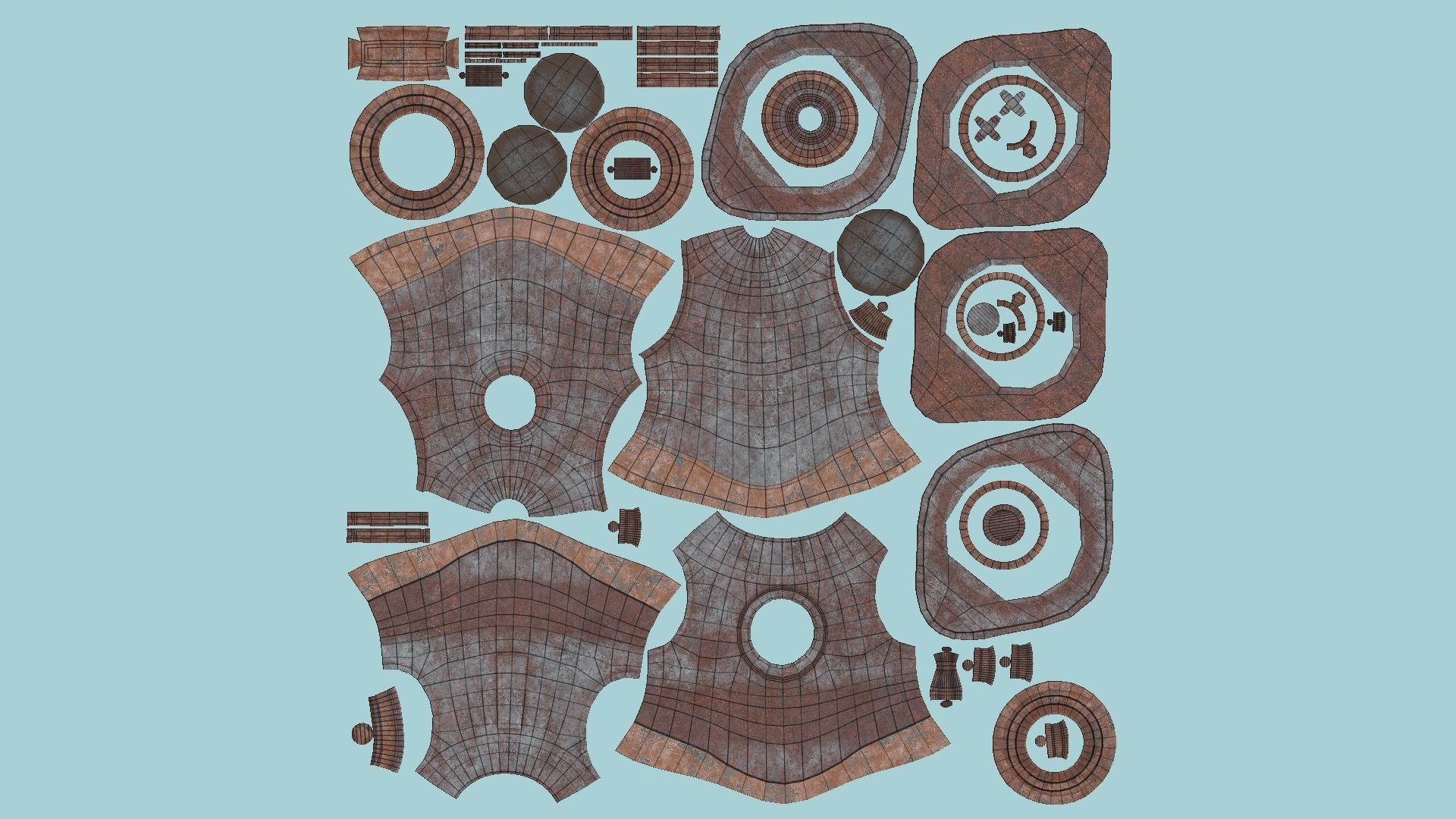 Diving Helmet 03 - Destroyed Rust - Character Design Fashion Low-poly 3D model_5