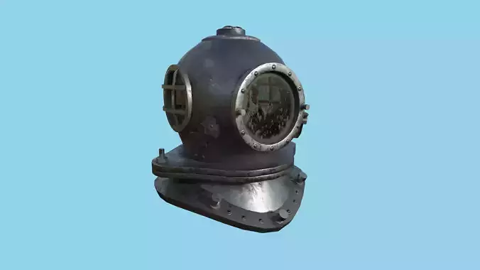 Diving Helmet 06 - Rust Iron - Character Design Fashion Low-poly 3D model